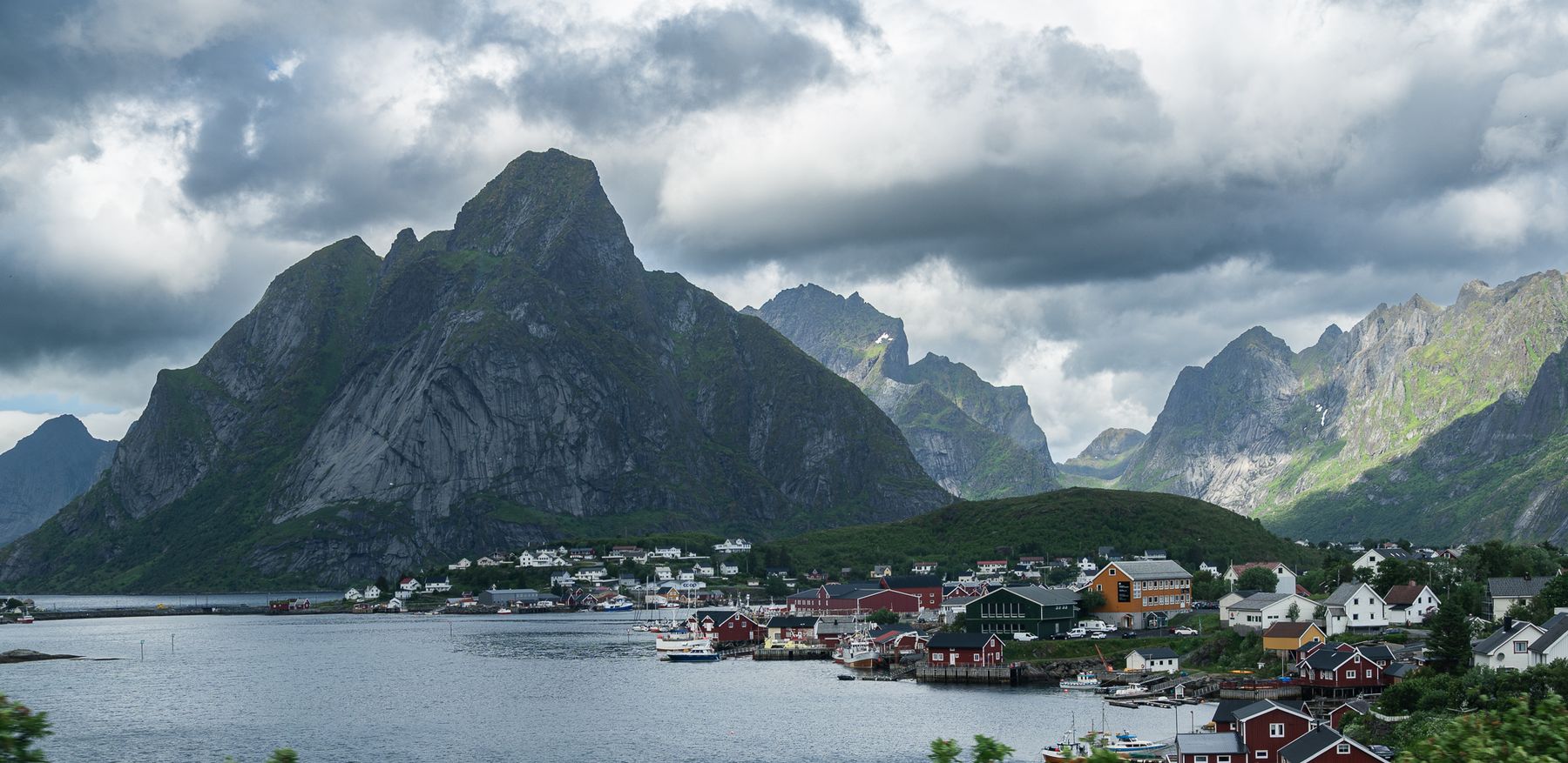 Reine village under clouds, Lofoten