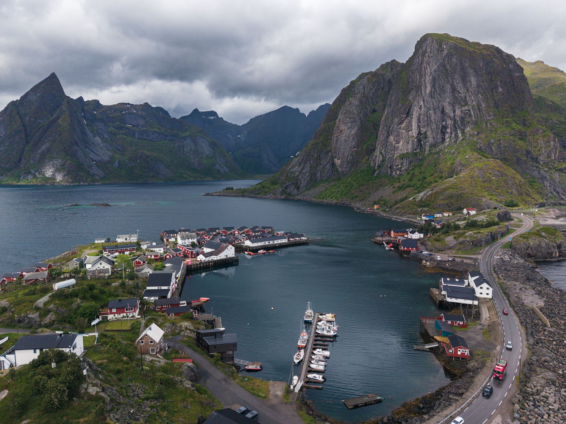 Reine, Lofoten, drone view